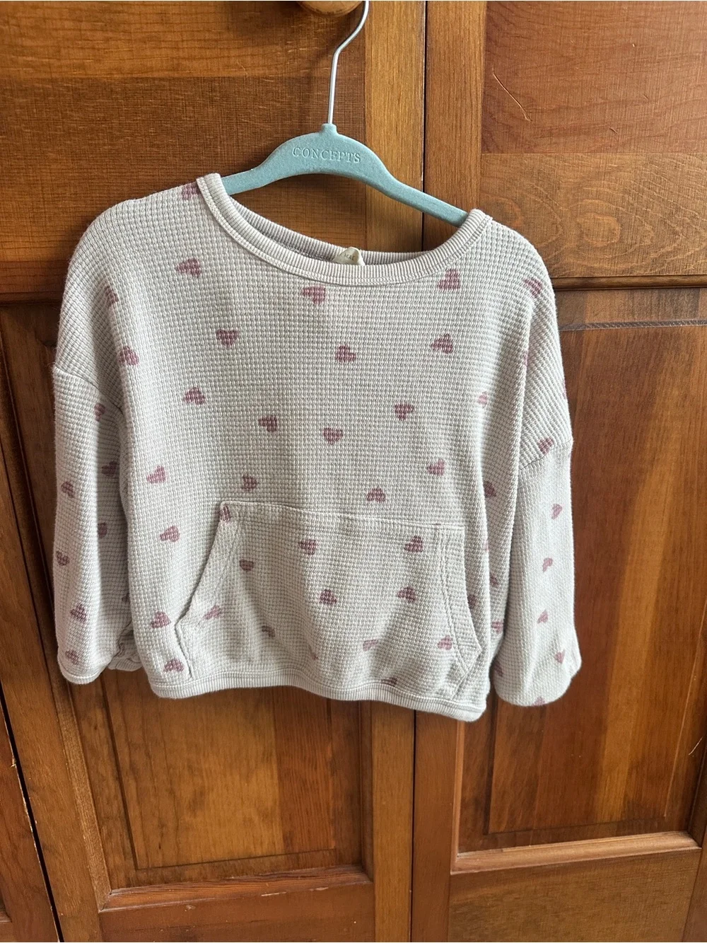 Quincy Mae baby girls slouch waffle knit Pink Heart Waffle 18-24 months